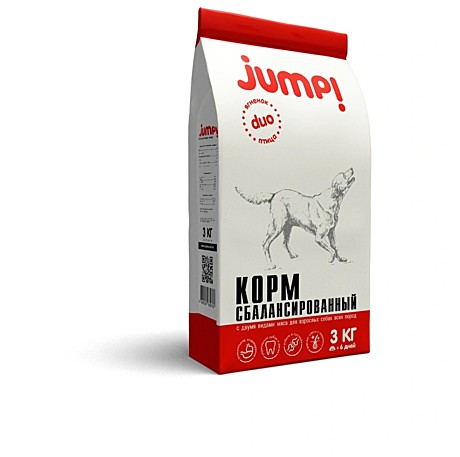 Jump Duo д/с крепкие кости и суставы ягненок, дом птица  3 кг*4