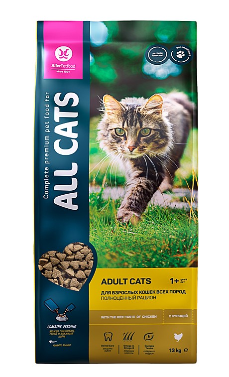 ALL CATS корм сухой д/взр. кош. с курицей, пп, 13 кг