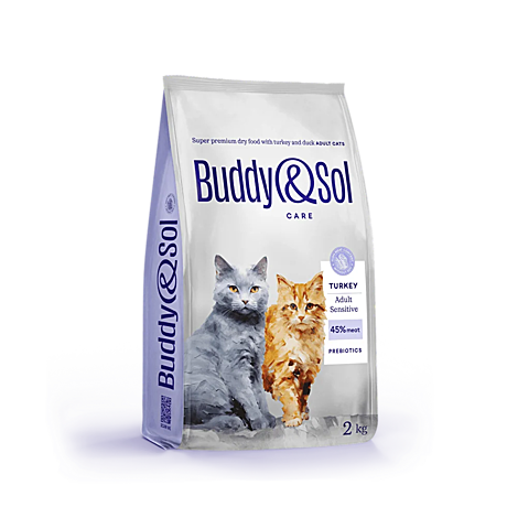 B&S CARE  SENSITIVE Сухой корм д/кошек (индейка)  2кг *3