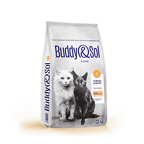 B&S CARE STERILIZED Сухой корм д/кошек стерил (индейка/утка)  2кг *3