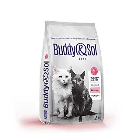 B&S CARE STERILIZED Сухой корм д/кошек стерил (индейка/говядина) 2кг *3