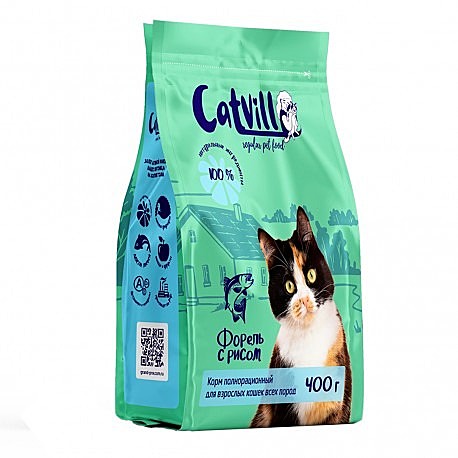 Cat Vill  Adult д/к взрослых с рыбой и рисом 0,4 кг