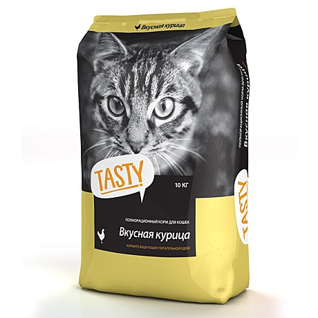 Tasty корм сухой д/взр. кош. с курицей, пп, 10 кг	