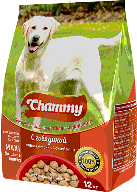 Chammy полнорацион. д/с   сред./крупн. пород с Говядиной 12 кг *1